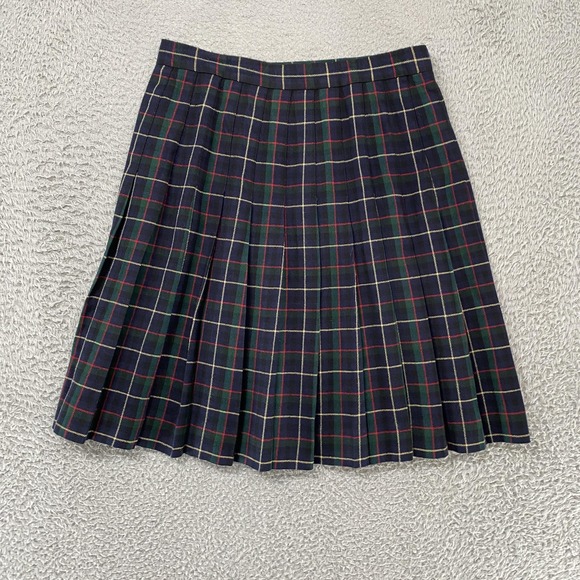 Talbots Dresses & Skirts - Talbots Vintage Skirt Womens 12 Plaid Wool Pleated Knee Length Made In USA 90s